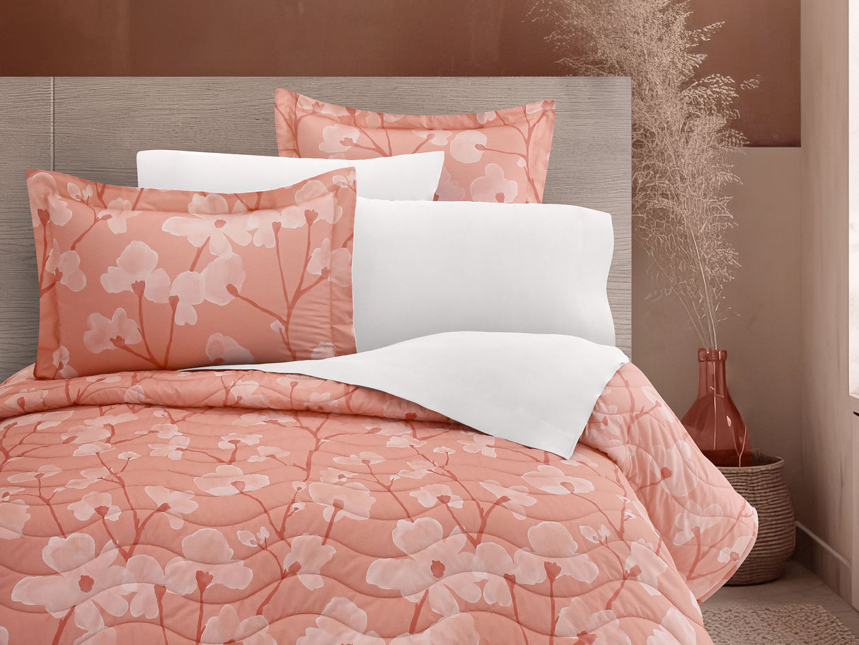 Colcha Cindel Coral | 100% Algodón