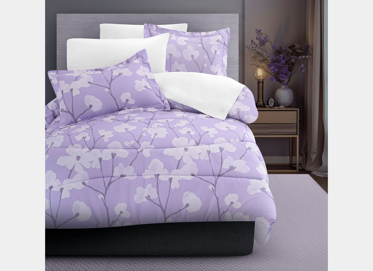 Coordinado Cindel Lila | Edredón y Fundas decorativas | 100% Algodón