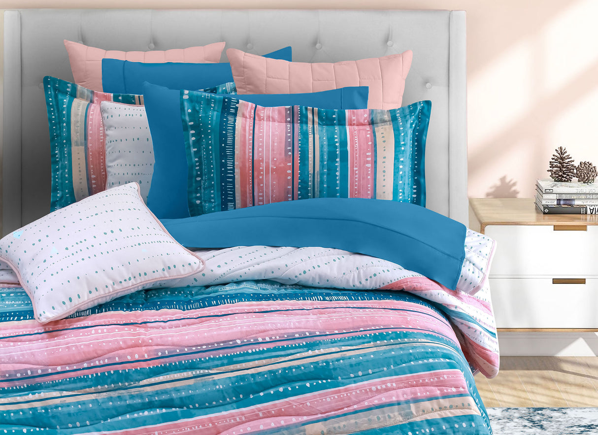 Coordinado Carly | Colcha y Fundas decorativas | Microfibra Ultrasuave