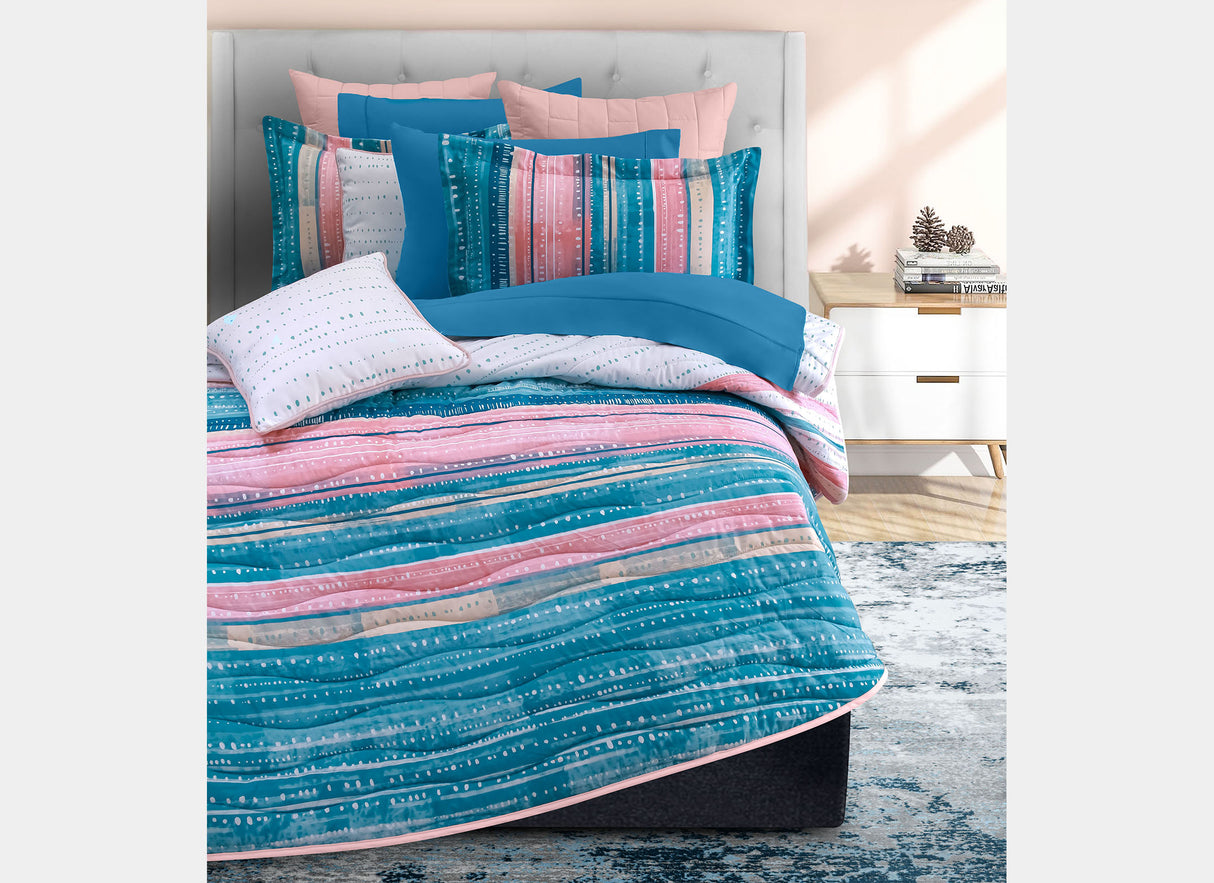 Coordinado Carly | Colcha y Fundas decorativas | Microfibra Ultrasuave