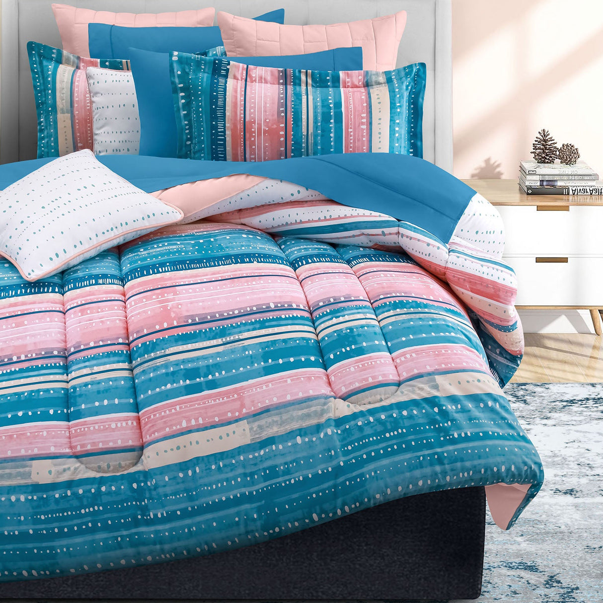 Coordinado Carly | Edredón y Fundas decorativas | Microfibra Ultrasuave