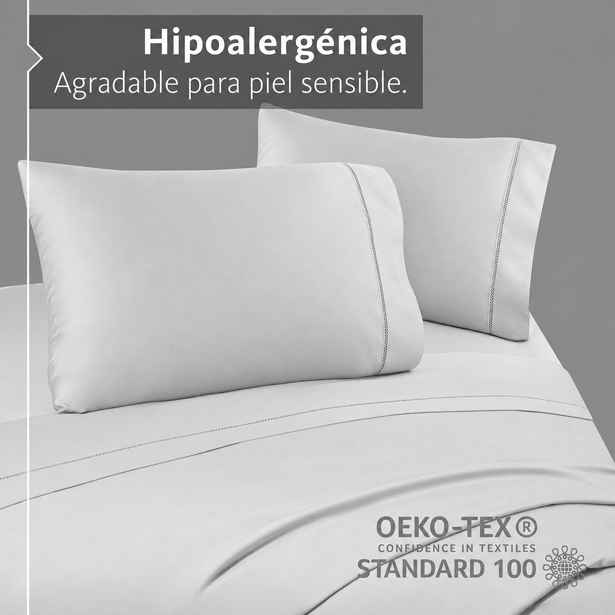 Sábanas Mantova · 100% Algodón · Tejido de Satín de 500 Hilos.