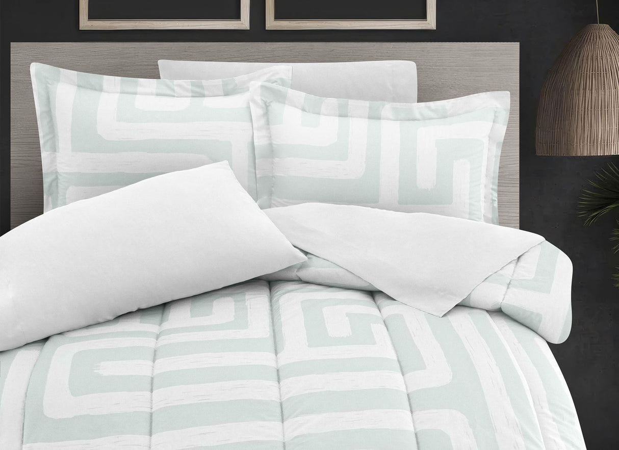 Edredón Pisani Menta, tallas de Edredón matrimonial, King size, Individual y Queen size. El descanso que mereces con Edredones Dalfiori de Microfibra