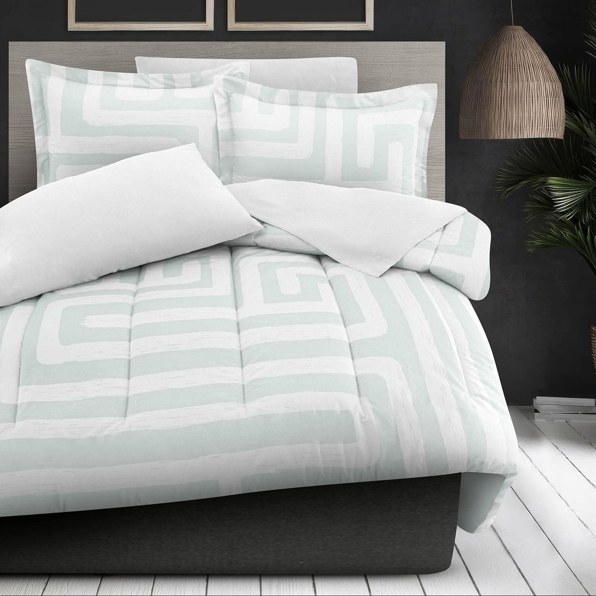 Edredón Pisani Menta con tallas de Edredón matrimonial, King size, Individual y Queen size. El descanso que mereces con Edredones Dalfiori de Microfibra