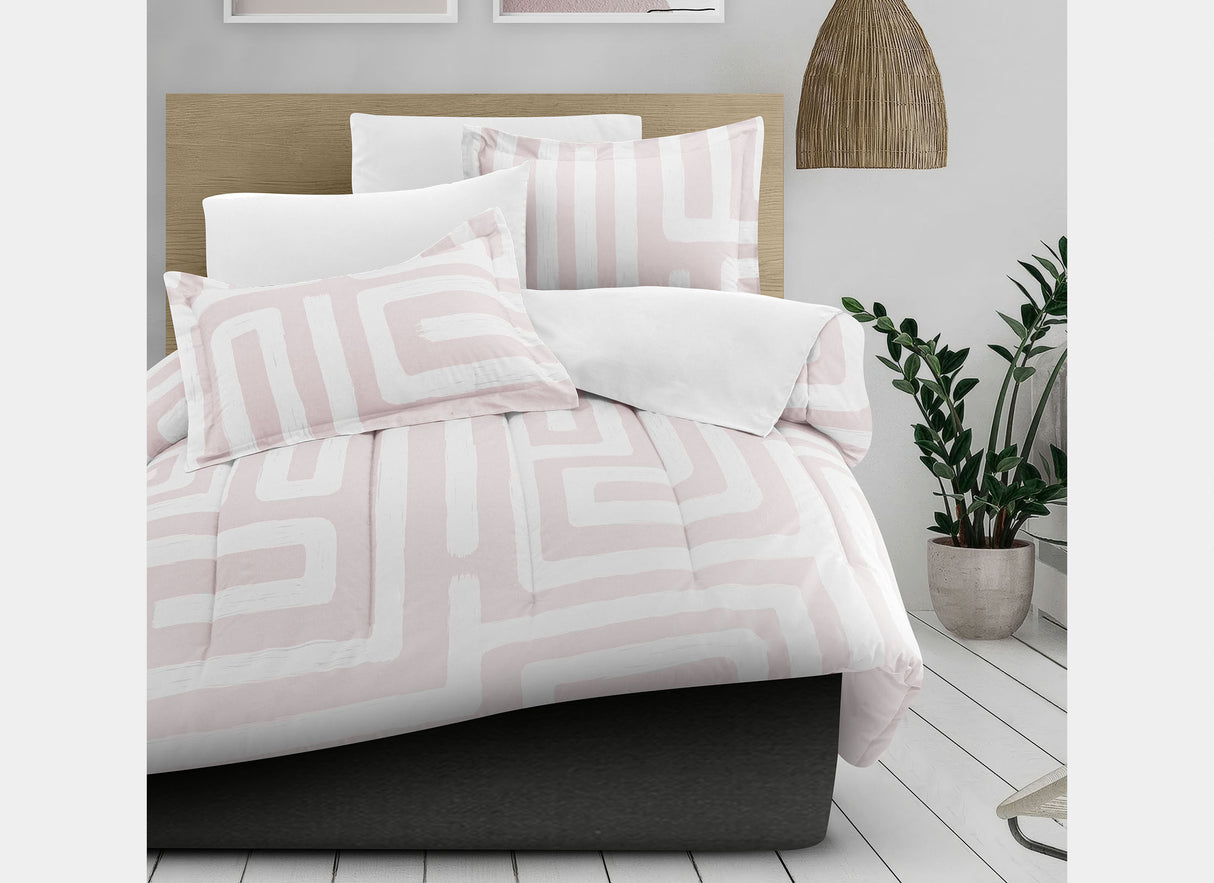 Edredón Pisani Rosa con tallas de Edredón matrimonial, King size, Individual y Queen size. El descanso que mereces con Edredones Dalfiori de Microfibra