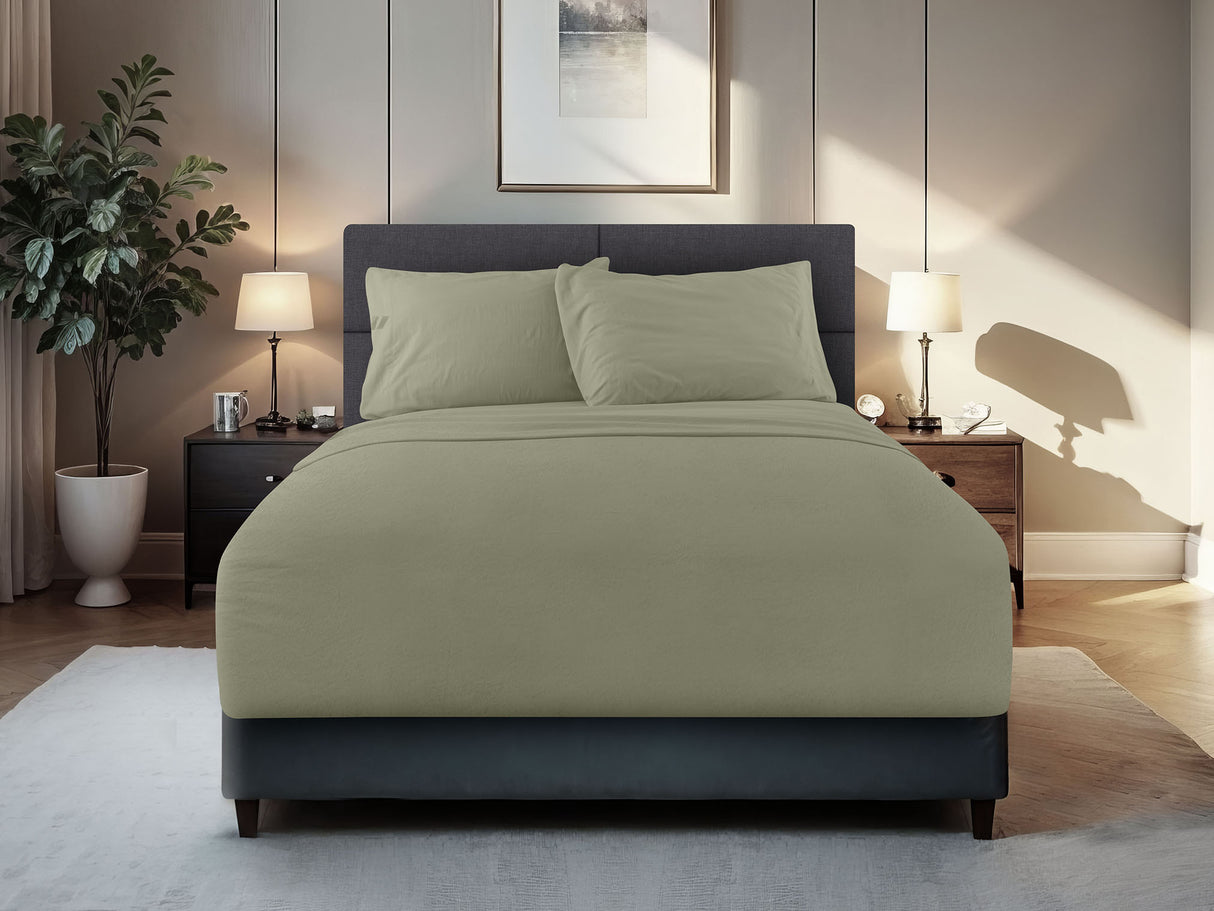 Sábanas Hazel · 100% Microfibra lavada en piedra · Ultra Suave.