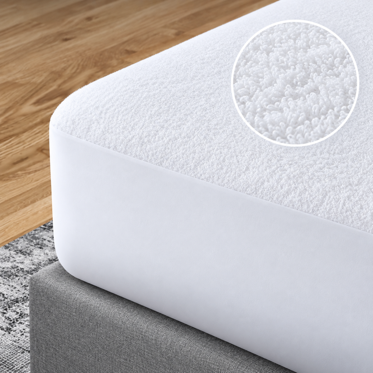 Protector de Colchón King | Transpirable e Impermeable | 80% Algodón, 20% Poliéster.