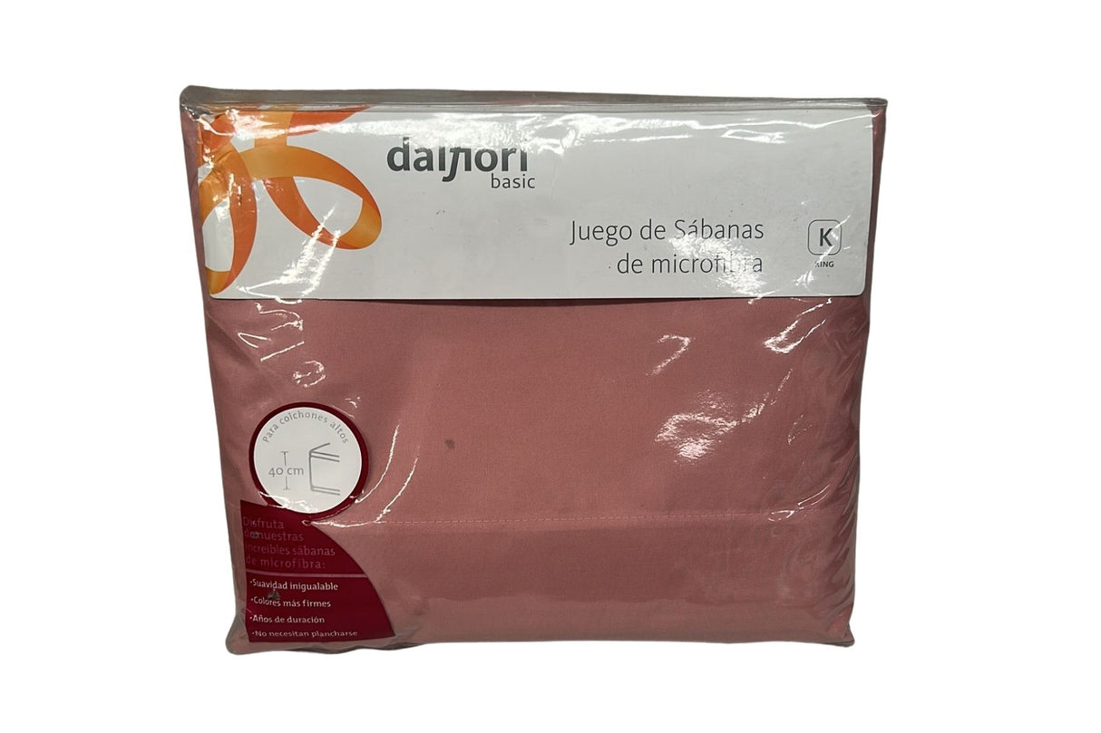 Sábanas Darby Rosa King | 100% Microfibra | Ultrasuave *