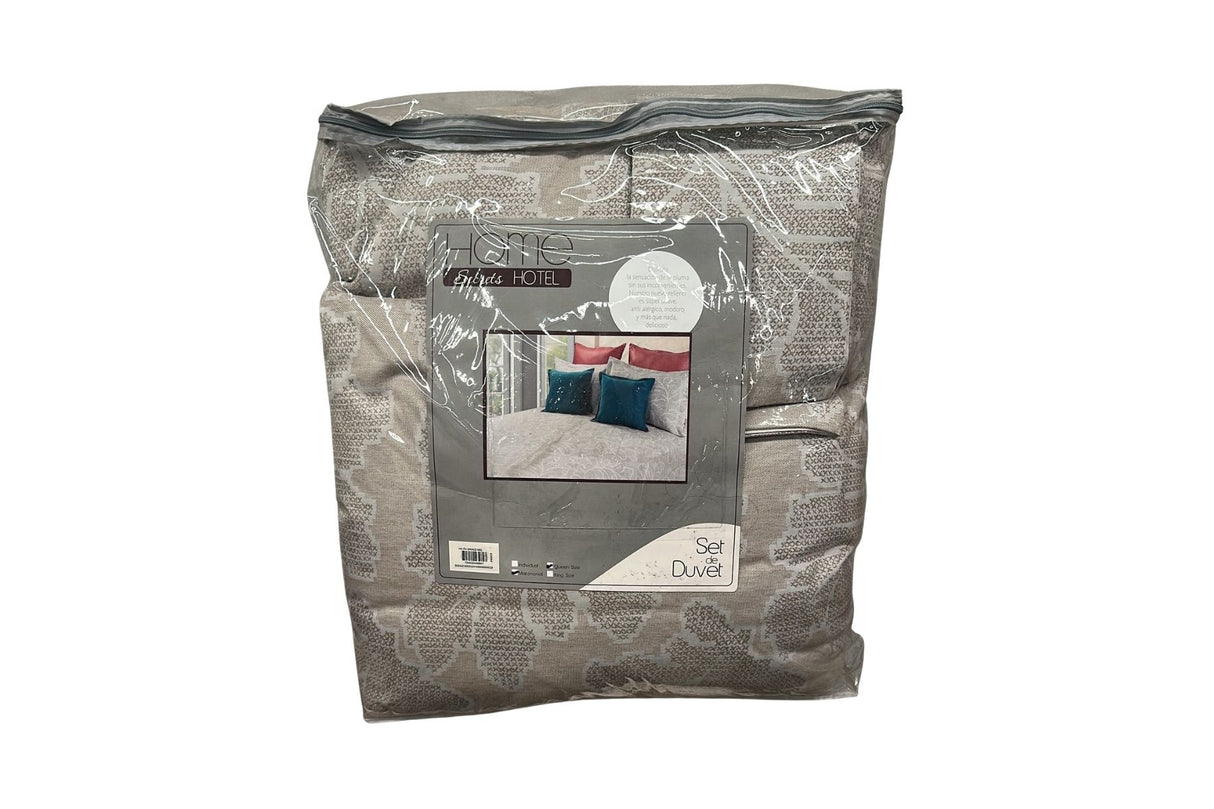 Coordinado Graco Matrimonial - Queen | Cubre edredón, Edredón Interior y Cojin Euro 65 cm. | Tejido de Jacquard | Mezcla de fibras*