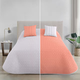 Colcha Ana King Guayaba-Gris | Microfibra Ultrasuave*