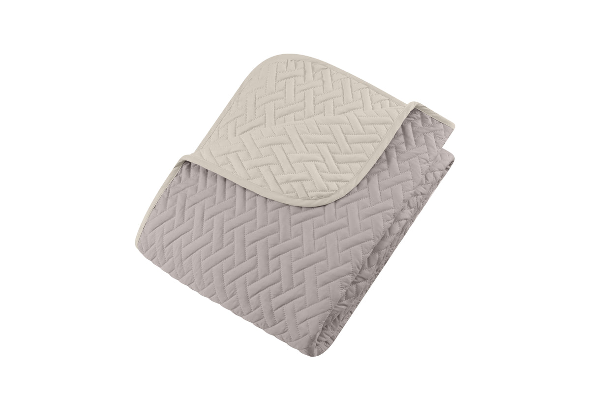 Colcha Ana Queen Gris-Lino | Microfibra Ultrasuave*