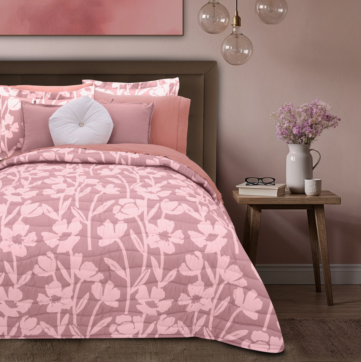 Coordinado Evalin | Colcha y Fundas decorativas | Microfibra Ultrasuave