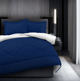 Coordinado Folco Individual Azul - Blanco | Edredón y fundas decorativas | Microfibra ultrasuave*