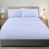 Paquete de 3 Juegos de Sábanas Joshua | Percal 180 hilos 100% Algodón | Confort Natural | Azul | Menta | Beige.