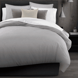 Paquete de 3 Duvets con relleno y fundas decorativas | Tejido de Pana | Khaleb | Plata | Celeste | Avellana.