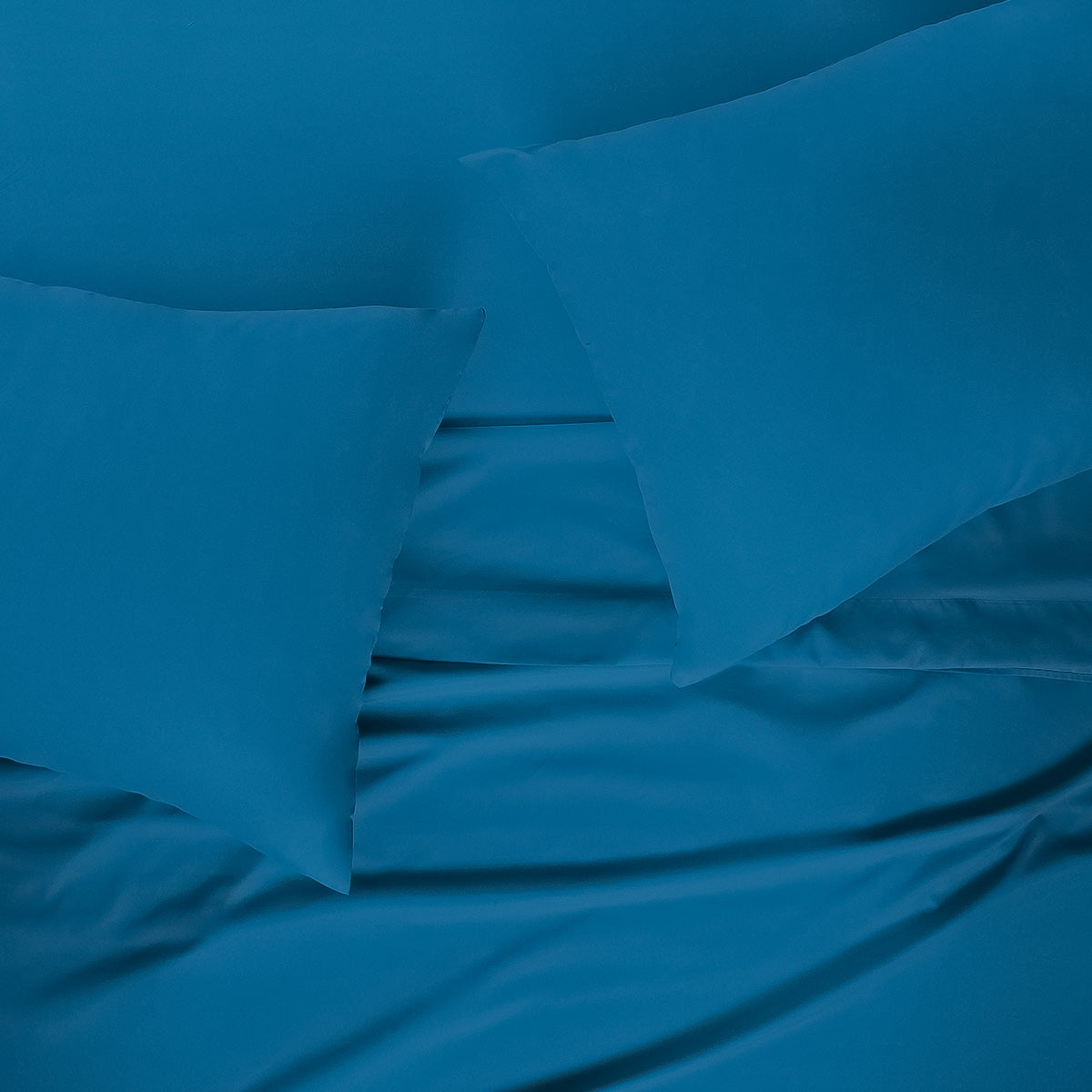 Sábanas Lucca Matrimonial Azul Vitale | 100% Algodón | Fina Muselina de 144 hilos*