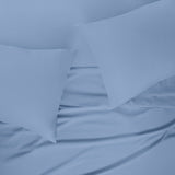 Sábanas Lucca Individual Azul Vizcaya | 100% Algodón | Fina Muselina de 144 hilos*