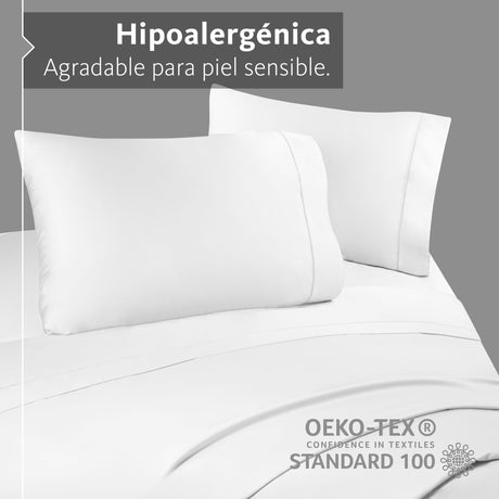 Sábanas Mantova · 100% Algodón · Tejido de Satín de 500 Hilos.