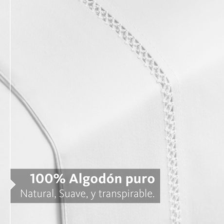 Sábanas Mantova · 100% Algodón · Tejido de Satín de 500 Hilos.