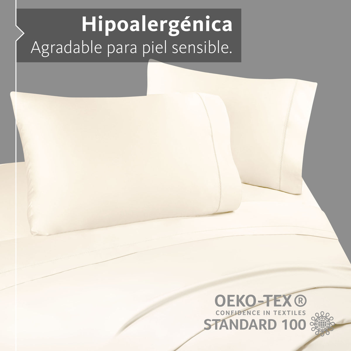 Sábanas Mantova · 100% Algodón · Tejido de Satín de 500 Hilos.