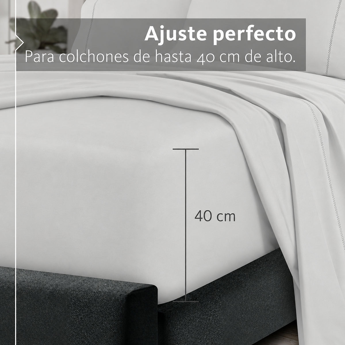 Sábanas Mantova · 100% Algodón · Tejido de Satín de 500 Hilos.