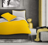 Coordinado Okapi | Individual | Colcha corta y fundas decorativas | Amarillo-Gris | Microfibra Ultrasuave*