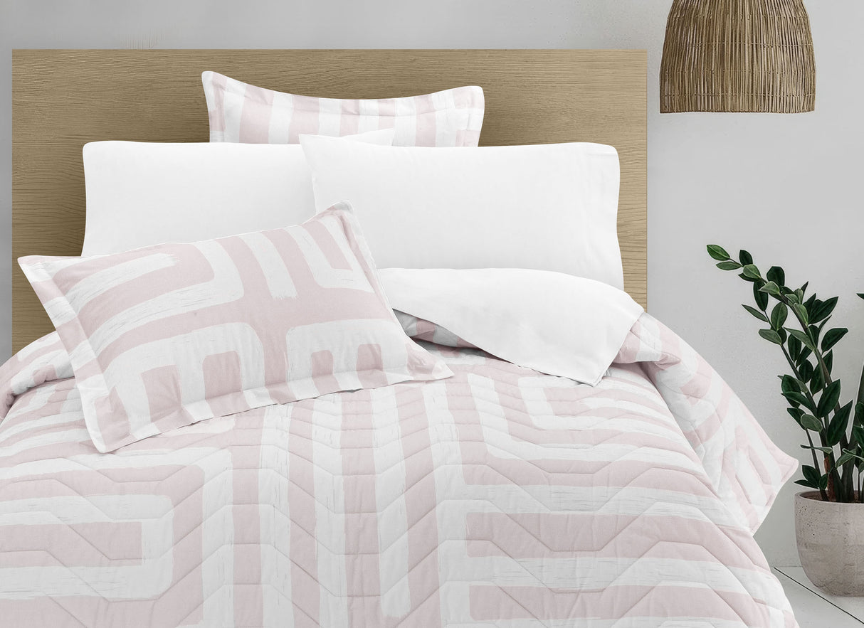 Coordinado Pisani Rosa (Colcha y Fundas decorativas)