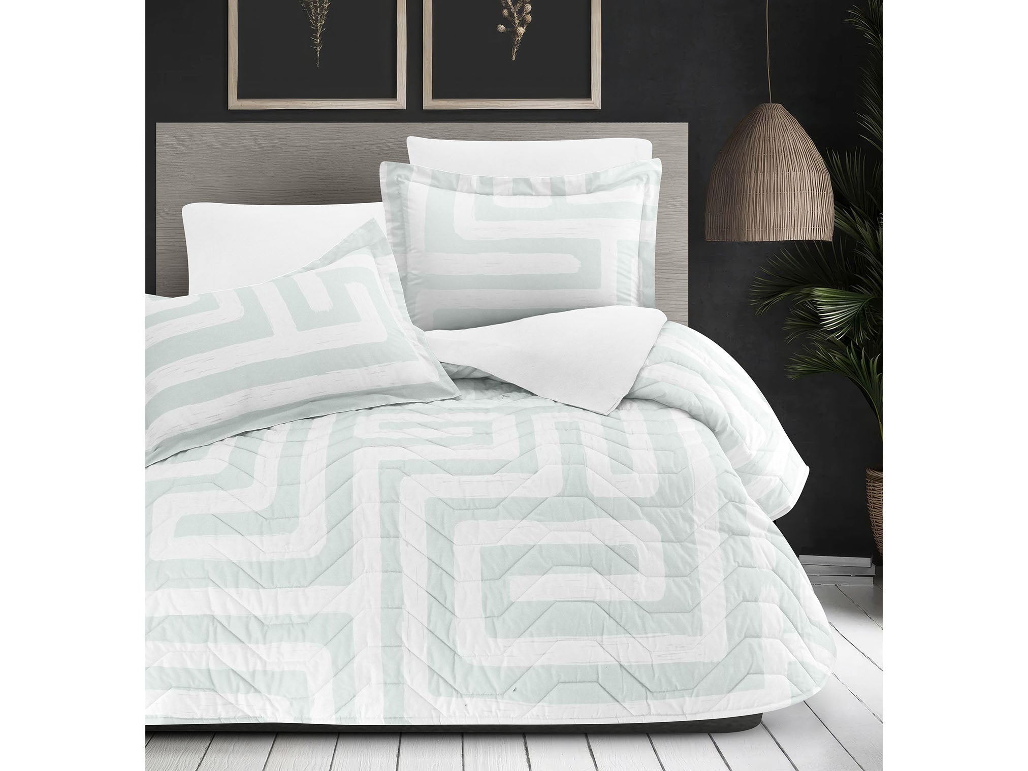 Colcha Pisani Menta | 100% Algodón