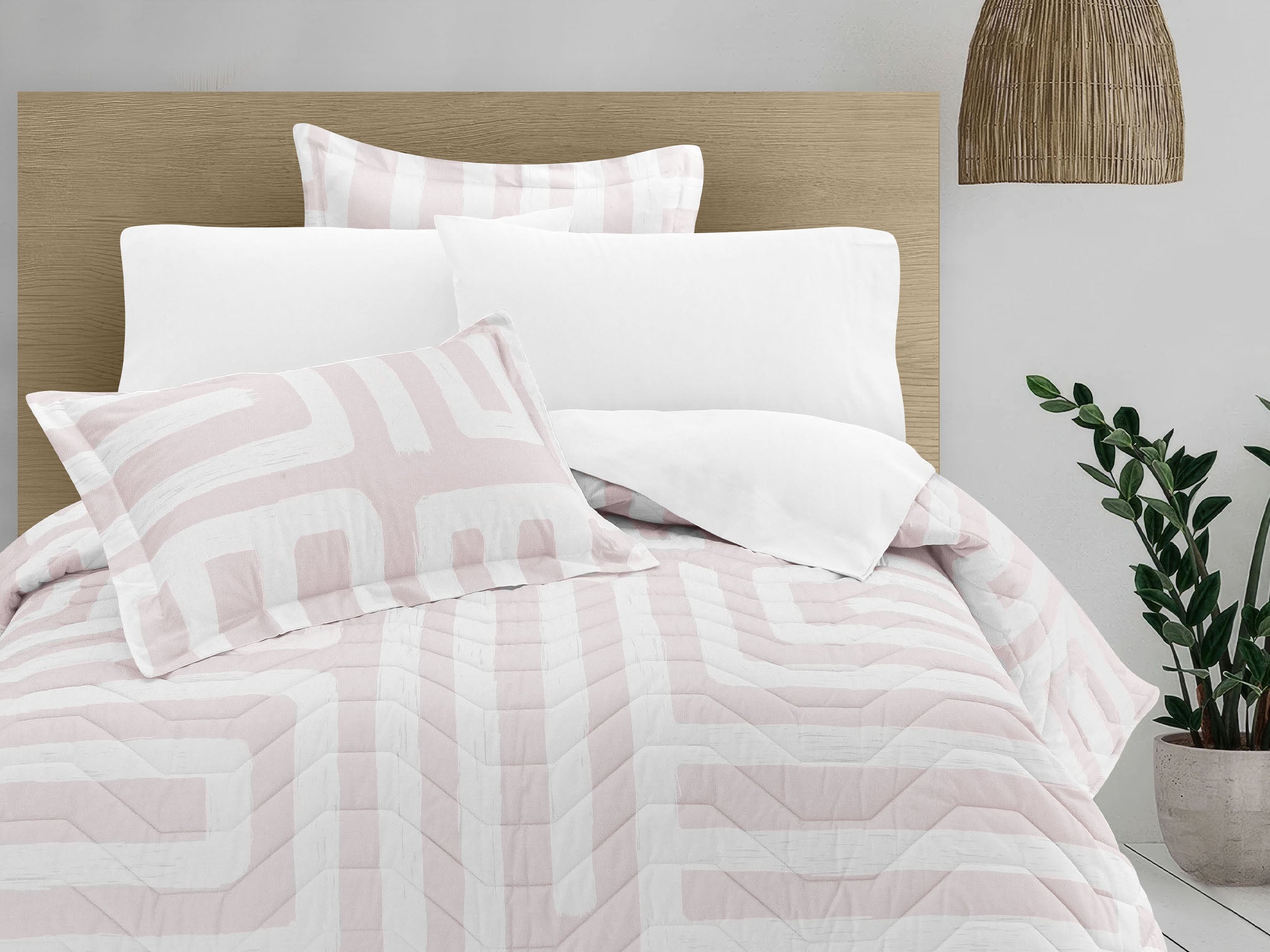 Colcha Pisani Rosa | 100% Algodón