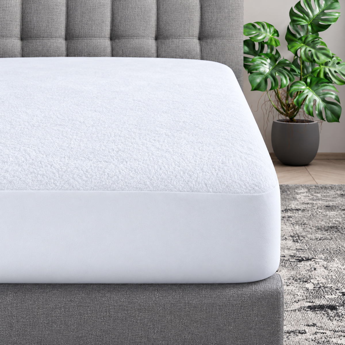 Protector de Colchón King | Transpirable e Impermeable | 80% Algodón, 20% Poliéster.