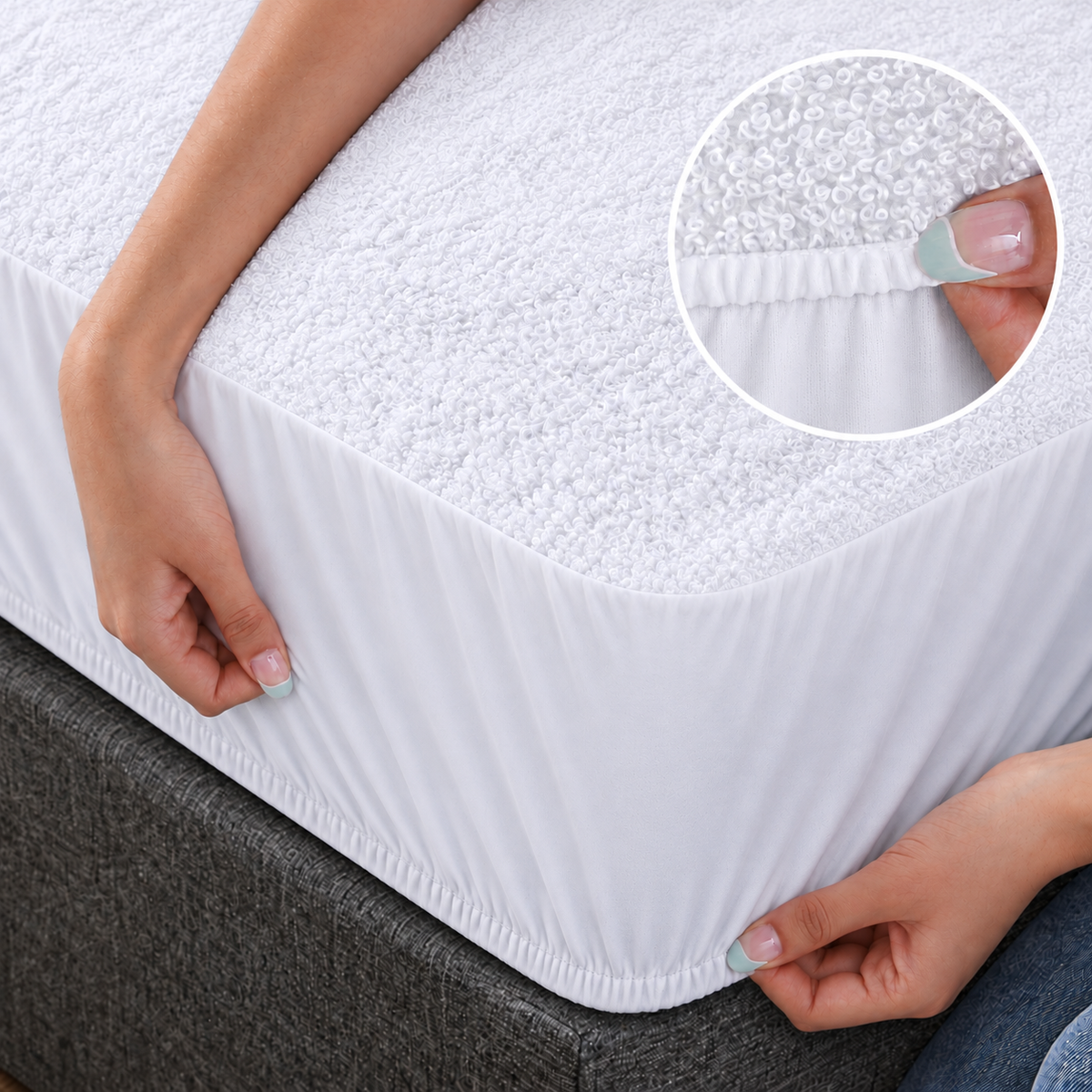 Protector de Colchón King | Transpirable e Impermeable | 80% Algodón, 20% Poliéster.