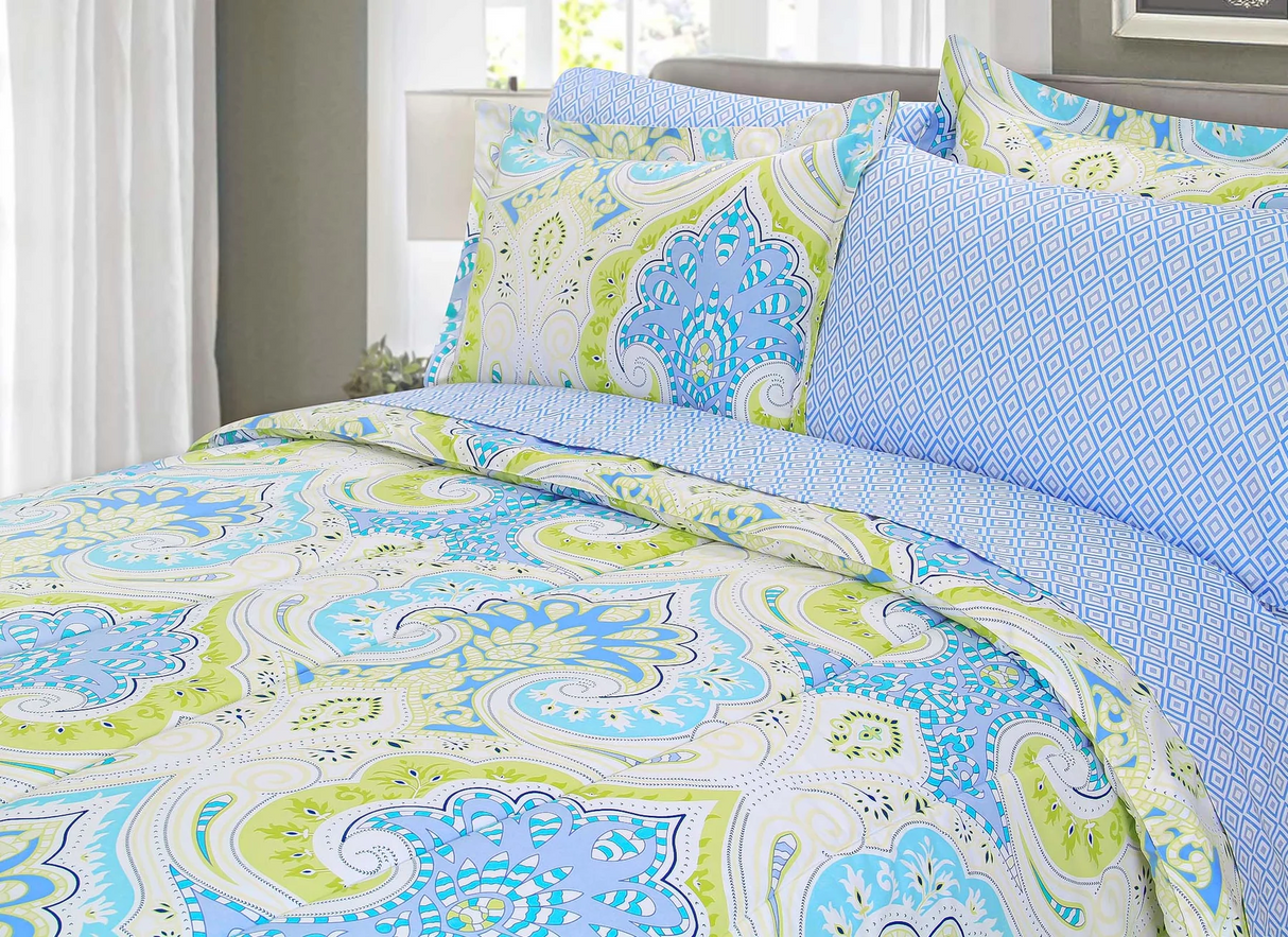 Coordinado Vaisha | Queen Size | Edredón y Fundas decorativas*