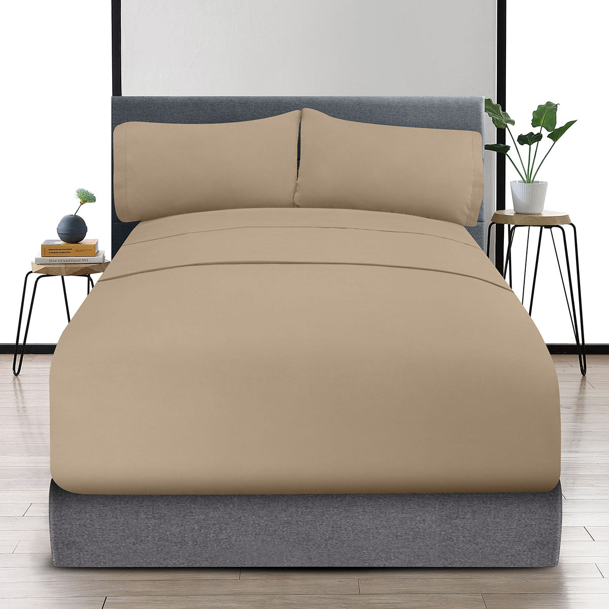 Sábanas Zarco Queen Size Capuchino | 50% algodón, 50% poliéster. | 140 Hilos*