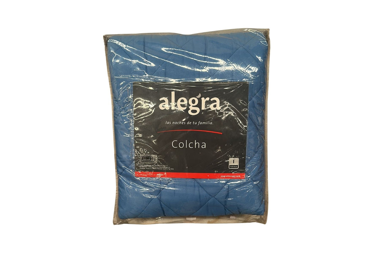 Colcha Ana Individual Azul | Microfibra Ultrasuave*