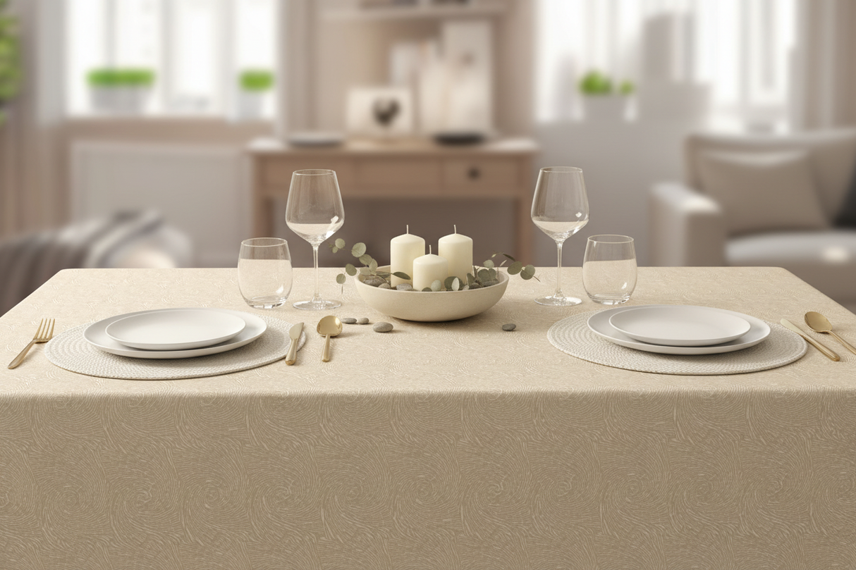 Mantel con mesa formal minimalista