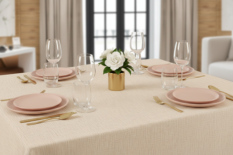 Mesa cuadrada blush romántico