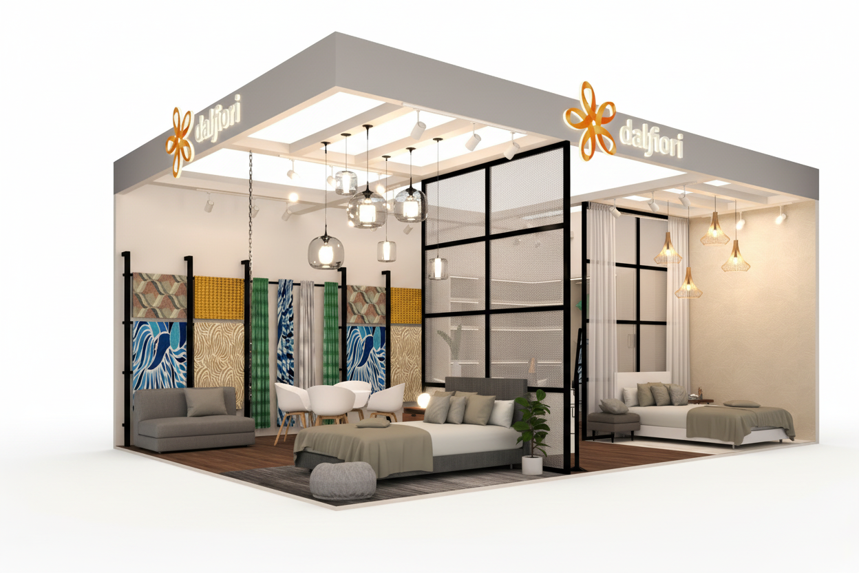 Stand Dalfiori vista angular con fondo blanco