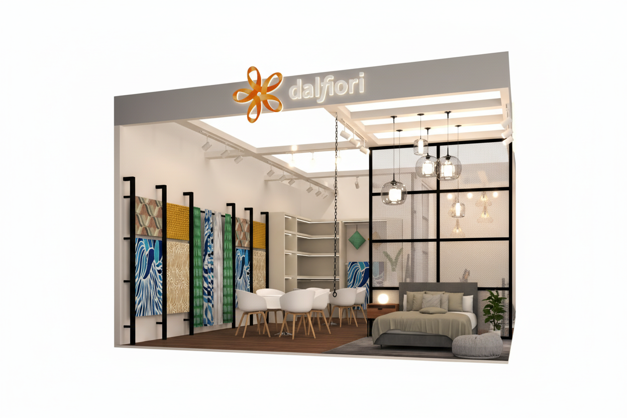 Stand Dalfiori vista frontal con fondo blanco