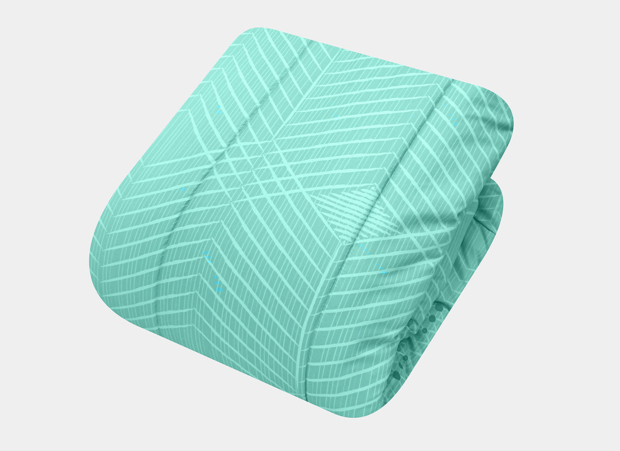 Coordinado Kenai Turquesa King | Edredón y Fundas decorativas | Microfibra Ultrasuave*