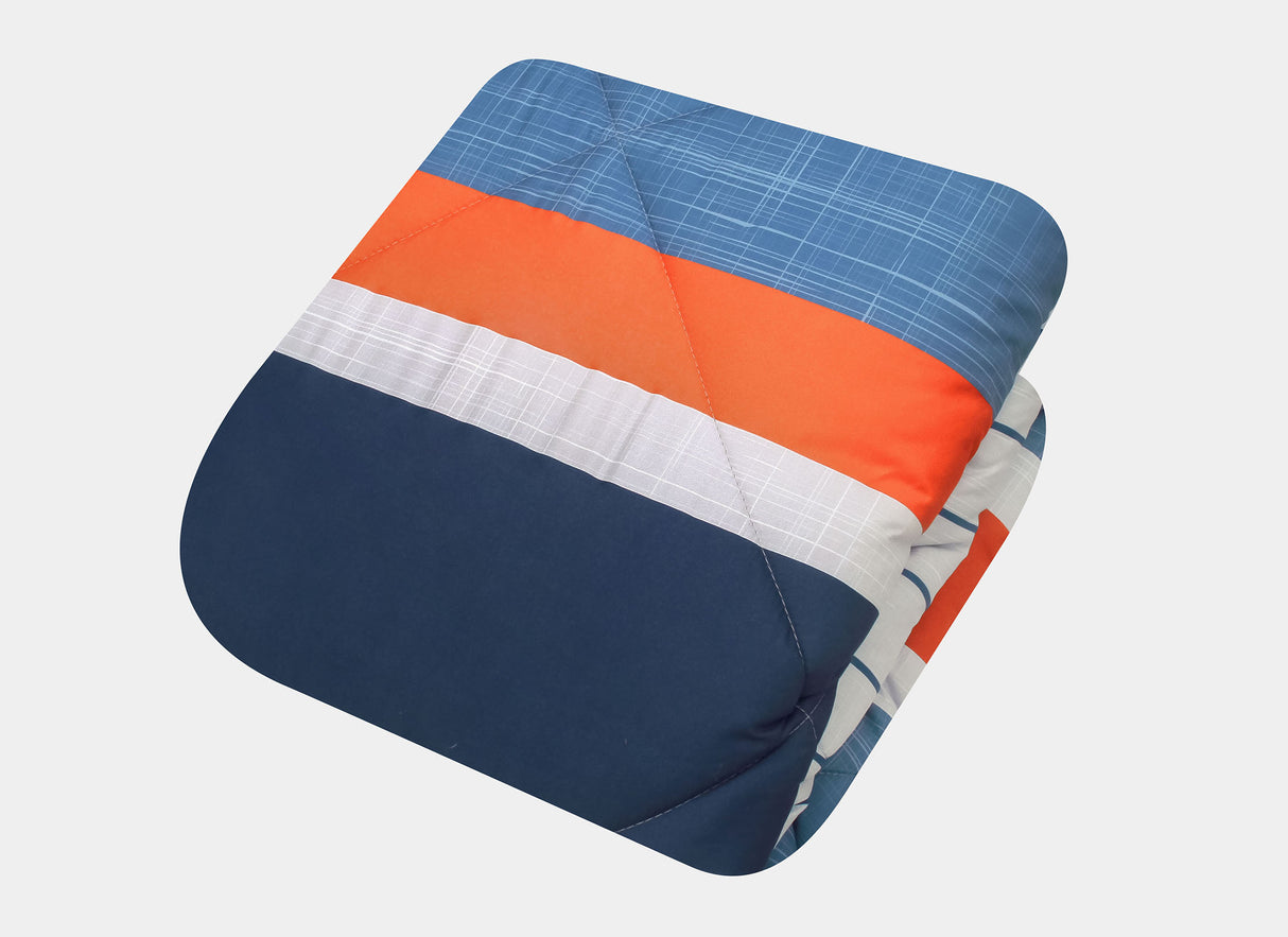 Coordinado Lukino Azul | Queen Size | Edredón y Fundas decorativas*