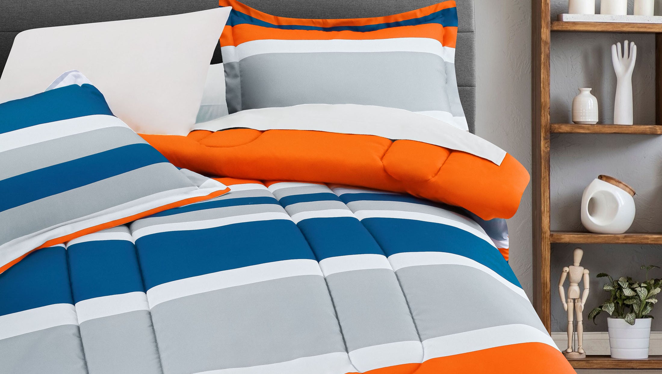 Coordinado Paolo | Edredón King Size y Par de Fundas decorativas | Microfibra Ultrasuave*